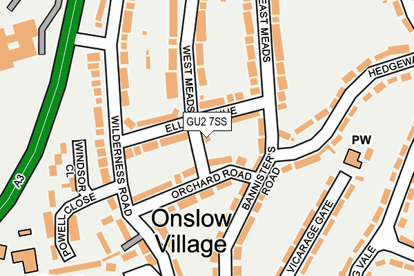 GU2 7SS map - OS OpenMap – Local (Ordnance Survey)