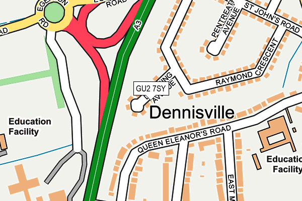 GU2 7SY map - OS OpenMap – Local (Ordnance Survey)