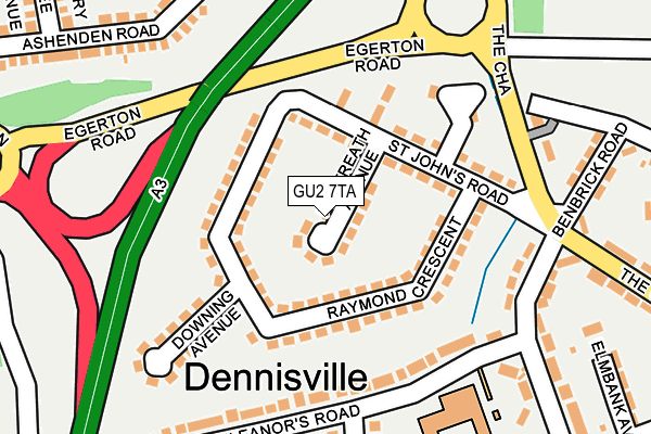 GU2 7TA map - OS OpenMap – Local (Ordnance Survey)