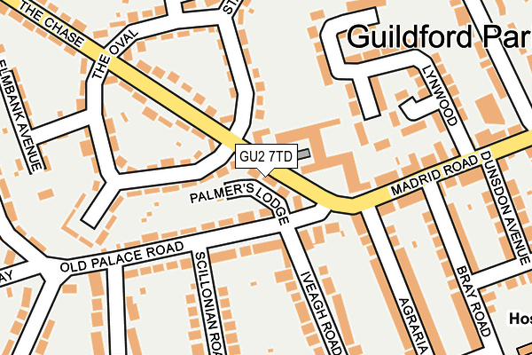 GU2 7TD map - OS OpenMap – Local (Ordnance Survey)