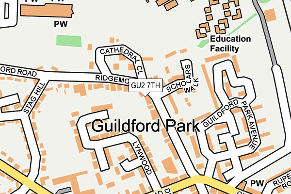 GU2 7TH map - OS OpenMap – Local (Ordnance Survey)