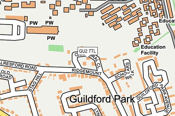 GU2 7TL map - OS OpenMap – Local (Ordnance Survey)