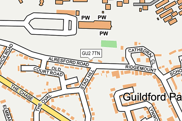 GU2 7TN map - OS OpenMap – Local (Ordnance Survey)