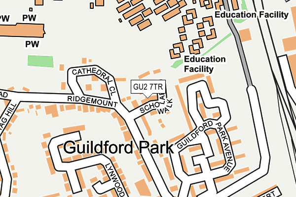 GU2 7TR map - OS OpenMap – Local (Ordnance Survey)