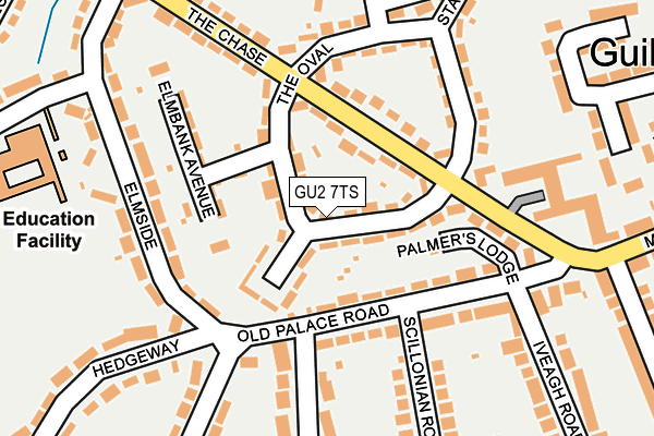 GU2 7TS map - OS OpenMap – Local (Ordnance Survey)