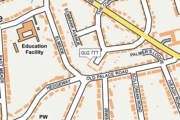 GU2 7TT map - OS OpenMap – Local (Ordnance Survey)