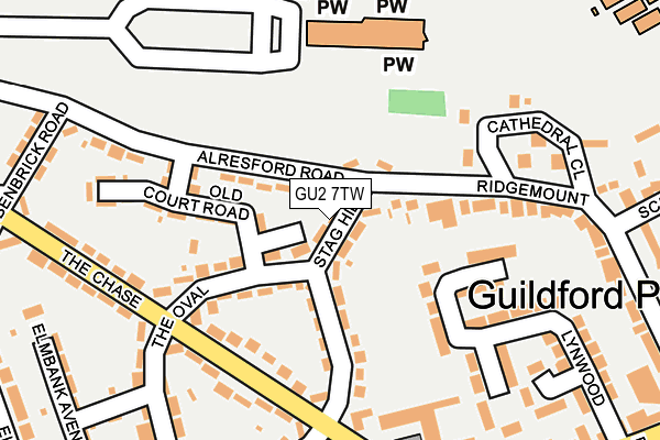 GU2 7TW map - OS OpenMap – Local (Ordnance Survey)
