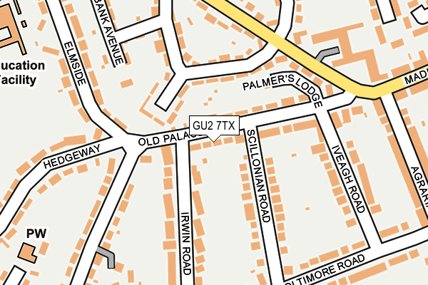 GU2 7TX map - OS OpenMap – Local (Ordnance Survey)