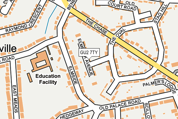 GU2 7TY map - OS OpenMap – Local (Ordnance Survey)