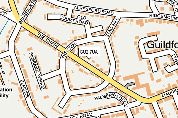 GU2 7UA map - OS OpenMap – Local (Ordnance Survey)