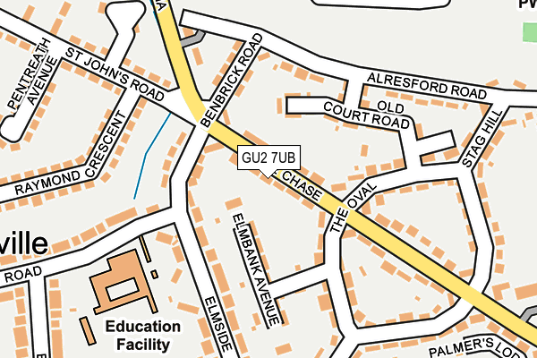 GU2 7UB map - OS OpenMap – Local (Ordnance Survey)