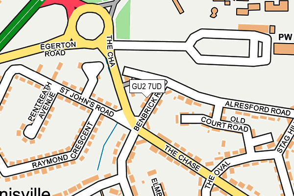 GU2 7UD map - OS OpenMap – Local (Ordnance Survey)