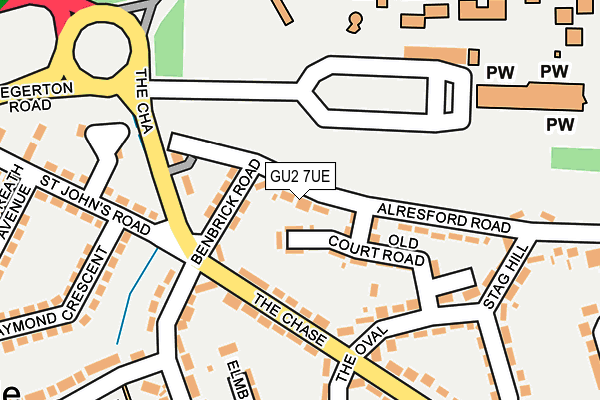 GU2 7UE map - OS OpenMap – Local (Ordnance Survey)