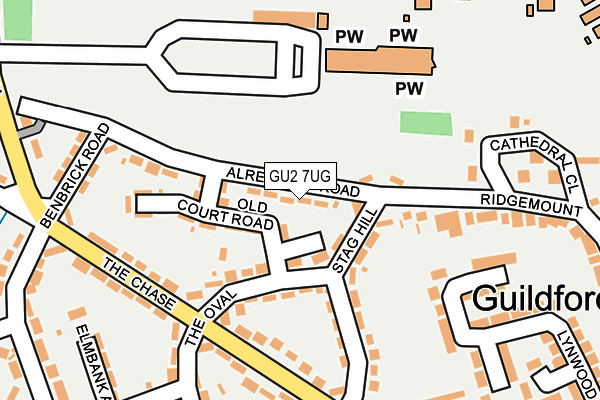 GU2 7UG map - OS OpenMap – Local (Ordnance Survey)