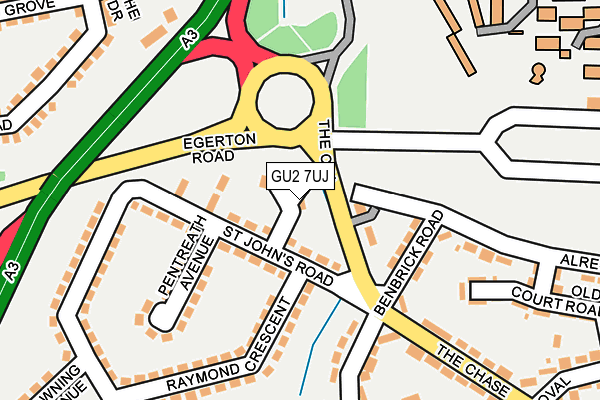GU2 7UJ map - OS OpenMap – Local (Ordnance Survey)