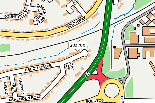 GU2 7UX map - OS OpenMap – Local (Ordnance Survey)