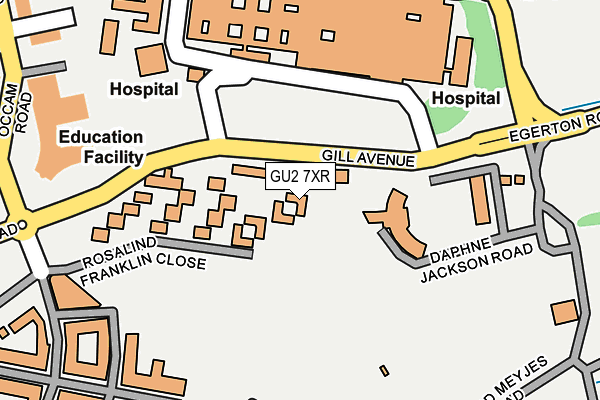 GU2 7XR map - OS OpenMap – Local (Ordnance Survey)