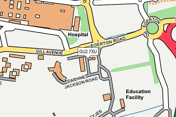 GU2 7XU map - OS OpenMap – Local (Ordnance Survey)