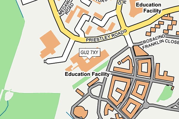 GU2 7XY map - OS OpenMap – Local (Ordnance Survey)