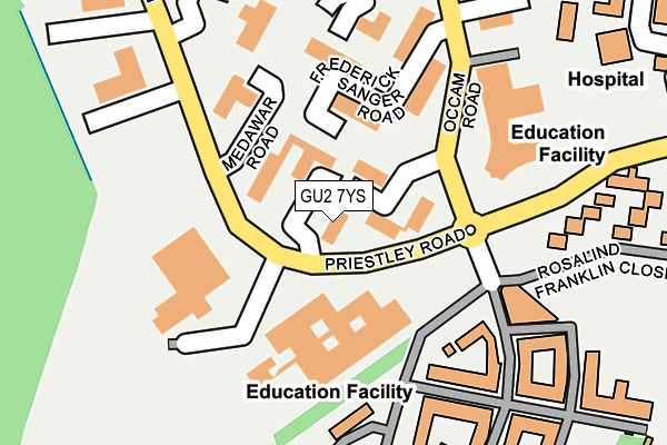 GU2 7YS map - OS OpenMap – Local (Ordnance Survey)