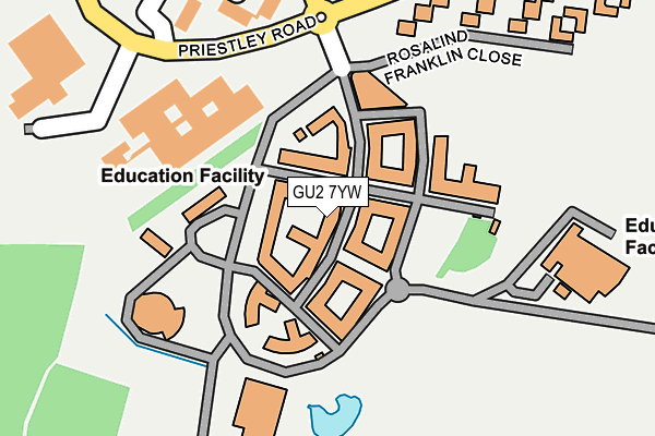 GU2 7YW map - OS OpenMap – Local (Ordnance Survey)