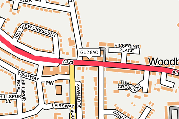 GU2 8AQ map - OS OpenMap – Local (Ordnance Survey)