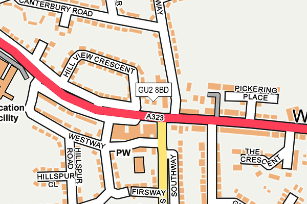 GU2 8BD map - OS OpenMap – Local (Ordnance Survey)
