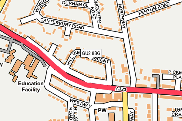 GU2 8BG map - OS OpenMap – Local (Ordnance Survey)