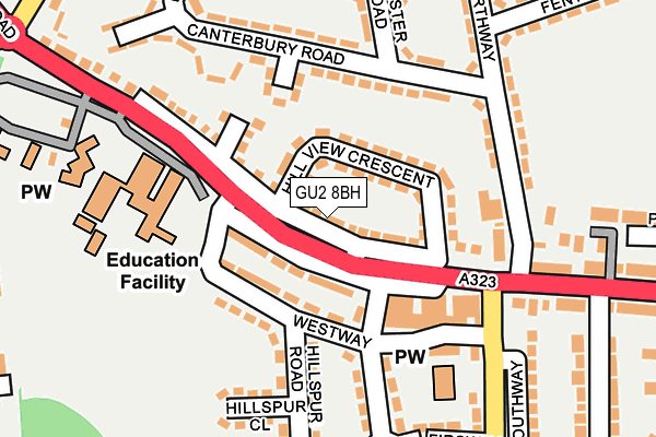 GU2 8BH map - OS OpenMap – Local (Ordnance Survey)