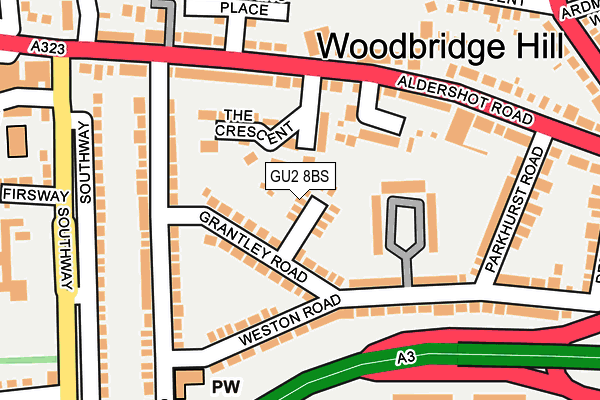 GU2 8BS map - OS OpenMap – Local (Ordnance Survey)