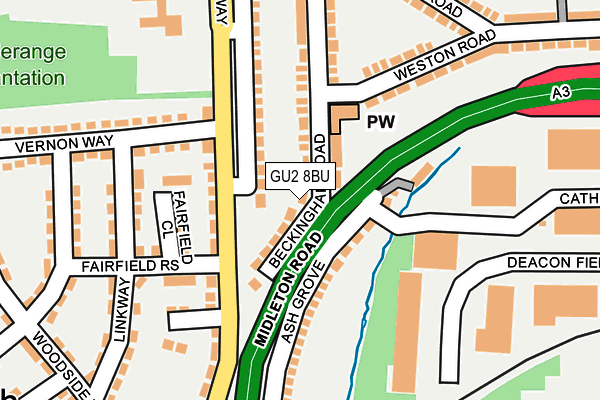 GU2 8BU map - OS OpenMap – Local (Ordnance Survey)