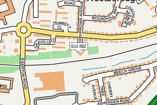 GU2 8BZ map - OS OpenMap – Local (Ordnance Survey)