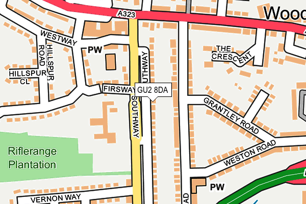 GU2 8DA map - OS OpenMap – Local (Ordnance Survey)