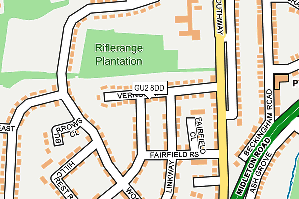 GU2 8DD map - OS OpenMap – Local (Ordnance Survey)