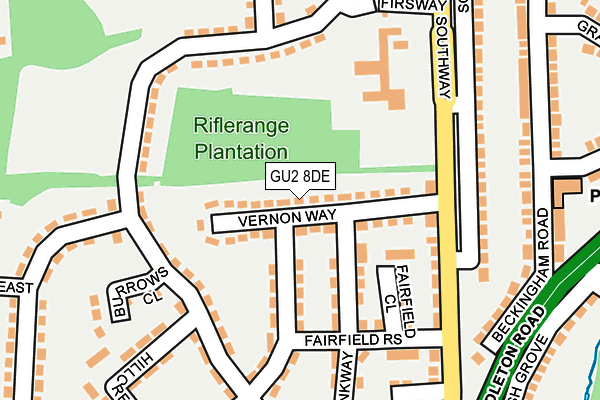 GU2 8DE map - OS OpenMap – Local (Ordnance Survey)
