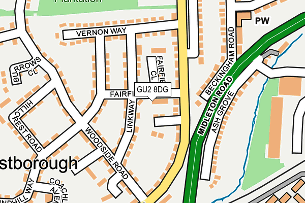 GU2 8DG map - OS OpenMap – Local (Ordnance Survey)