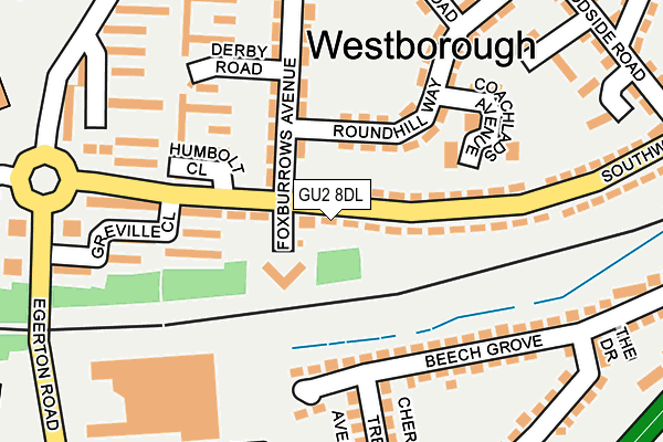 GU2 8DL map - OS OpenMap – Local (Ordnance Survey)