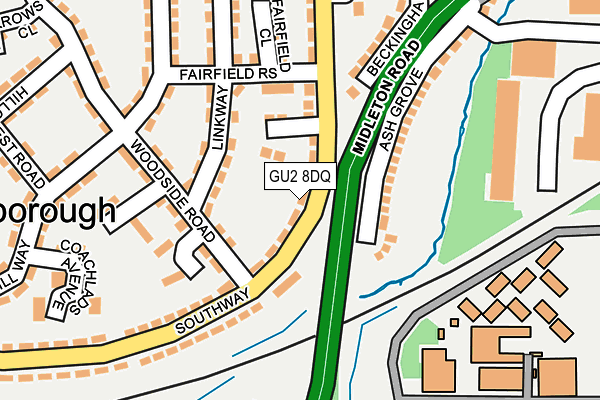 GU2 8DQ map - OS OpenMap – Local (Ordnance Survey)