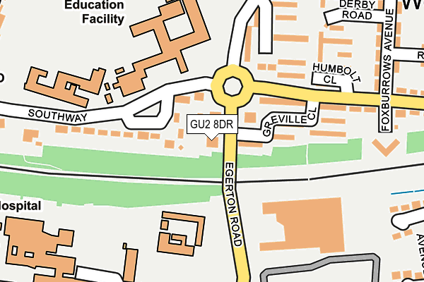 GU2 8DR map - OS OpenMap – Local (Ordnance Survey)