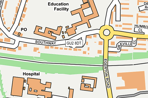 GU2 8DT map - OS OpenMap – Local (Ordnance Survey)