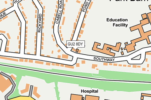 GU2 8DY map - OS OpenMap – Local (Ordnance Survey)