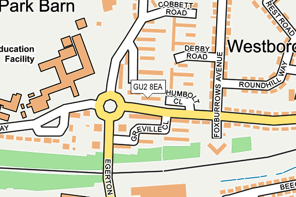 GU2 8EA map - OS OpenMap – Local (Ordnance Survey)