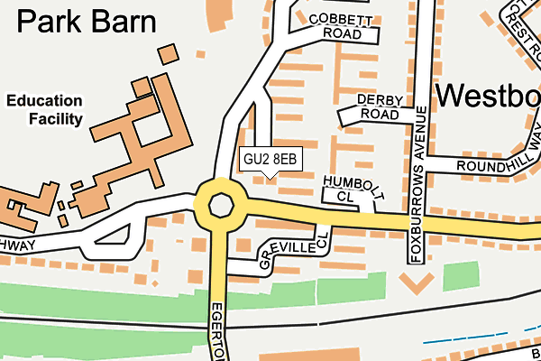GU2 8EB map - OS OpenMap – Local (Ordnance Survey)