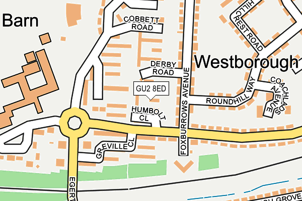 GU2 8ED map - OS OpenMap – Local (Ordnance Survey)