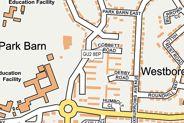 GU2 8EP map - OS OpenMap – Local (Ordnance Survey)