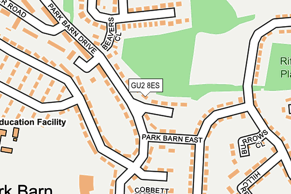 GU2 8ES map - OS OpenMap – Local (Ordnance Survey)
