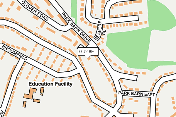 GU2 8ET map - OS OpenMap – Local (Ordnance Survey)