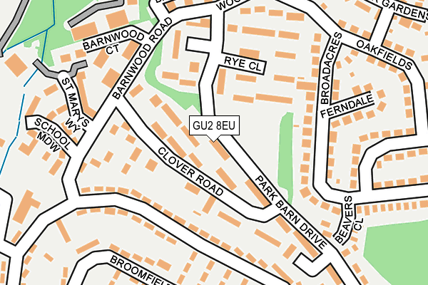 GU2 8EU map - OS OpenMap – Local (Ordnance Survey)