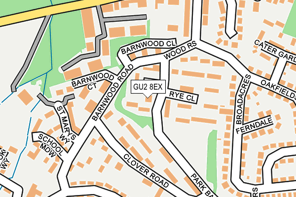 GU2 8EX map - OS OpenMap – Local (Ordnance Survey)