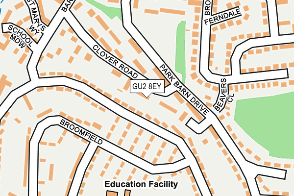 GU2 8EY map - OS OpenMap – Local (Ordnance Survey)
